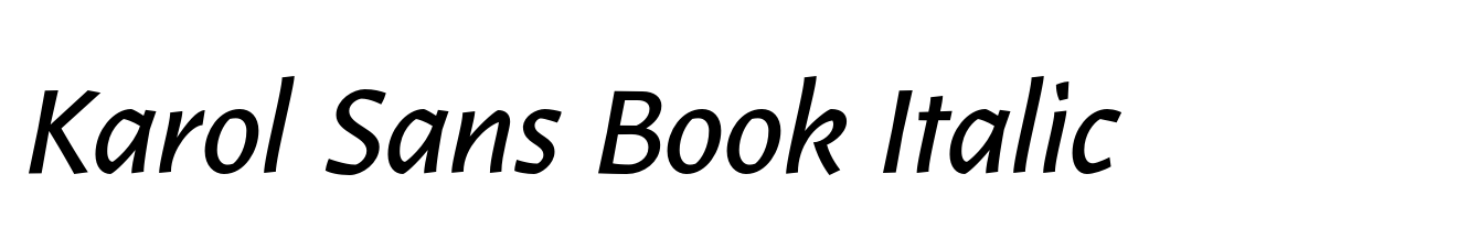 Karol Sans Book Italic